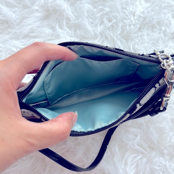 Black & Silver Coach Wristlet - Picture 3 of 4